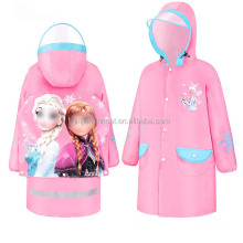 custom printed rain poncho with logo for fashion girls boys kids cartoon character pu coating raincoat oxford